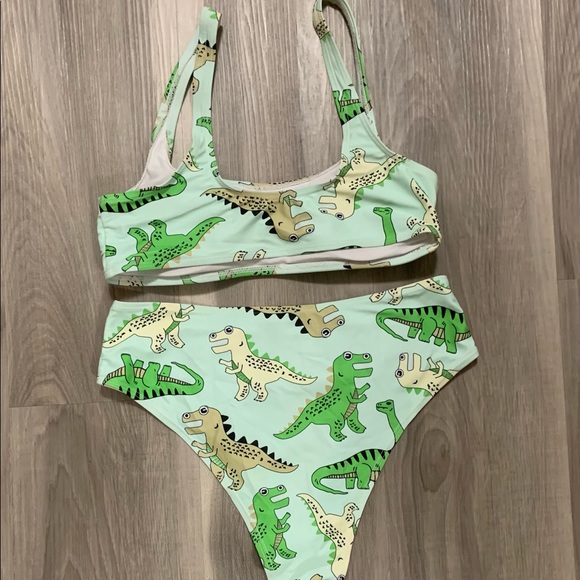 Junior’s 2-Piece Dinosaur Bikini- Size S - Picture 2 of 4
